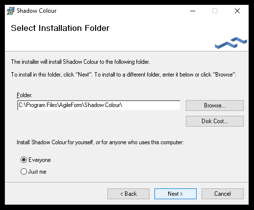 Shadow Colour Installer File Step 4