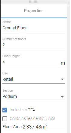 Planary 1.3 Building Part Properties