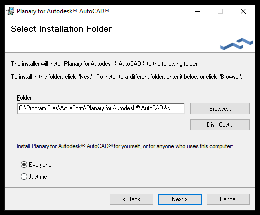 Planary CAD Installation Step 4