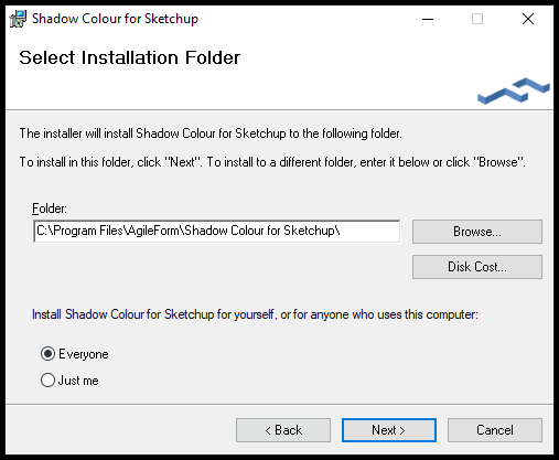 Shadow Colour 1.9 Installation file Step4 SketchUp