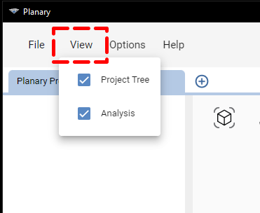 Planary Version 3 - Interface View
