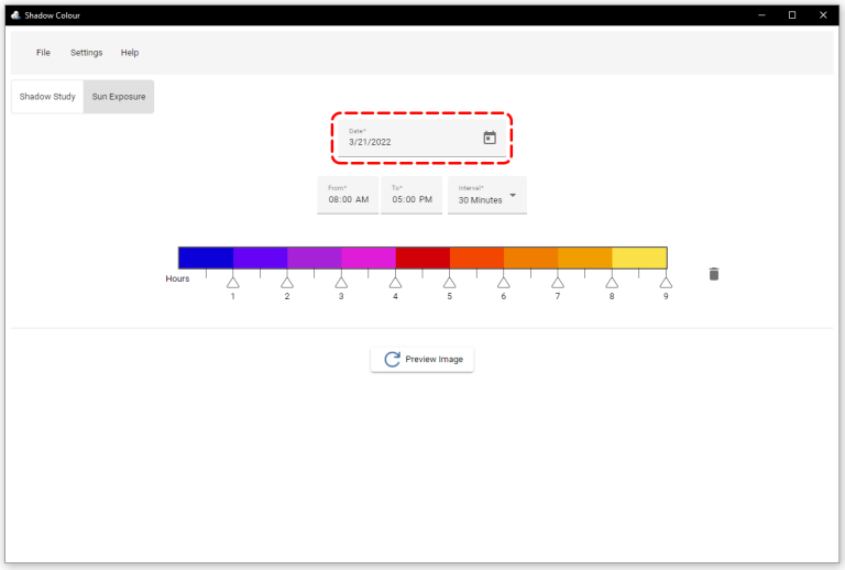 Shadow Colour 2.0 Sun Analysis Select Date SketchUp