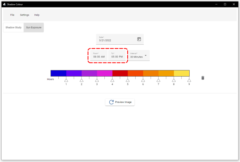 Shadow Colour 2.0 Sun Analysis Select Time SketchUp