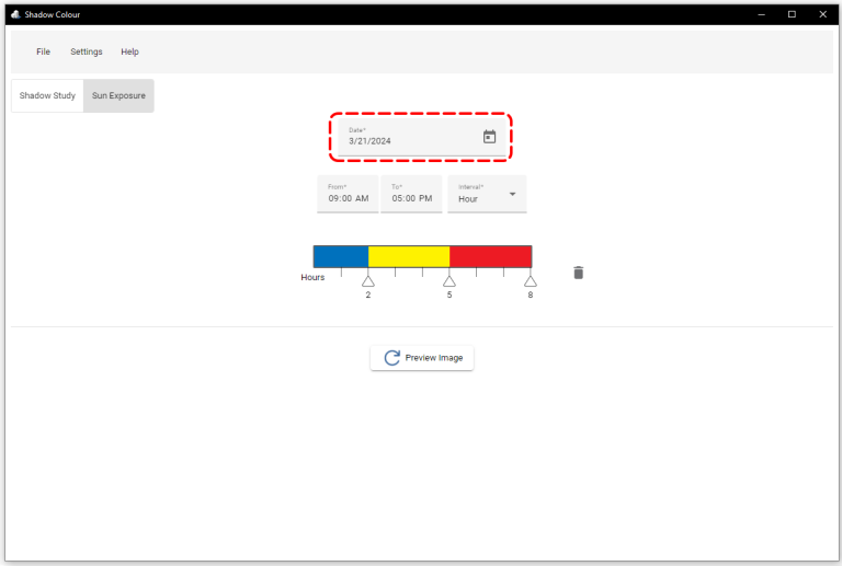 Shadow Colour 2.0 Sun Exposure Select Date