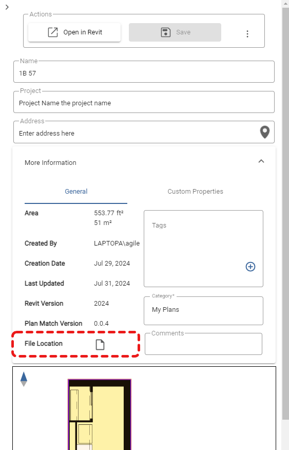 Plan Match for Revit - Viewer - File Location