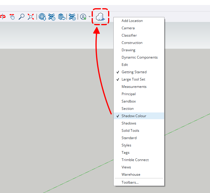 Shadow Colour 2.2 SketchUp toolbar