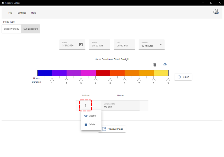 Shadow Colour 2.2 Sun Exposure Region Actions