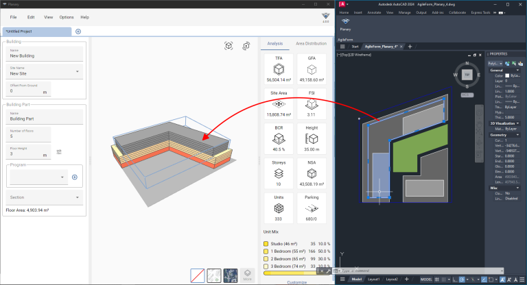 Planary CAD Version 4 -Add a Building Part Above 2