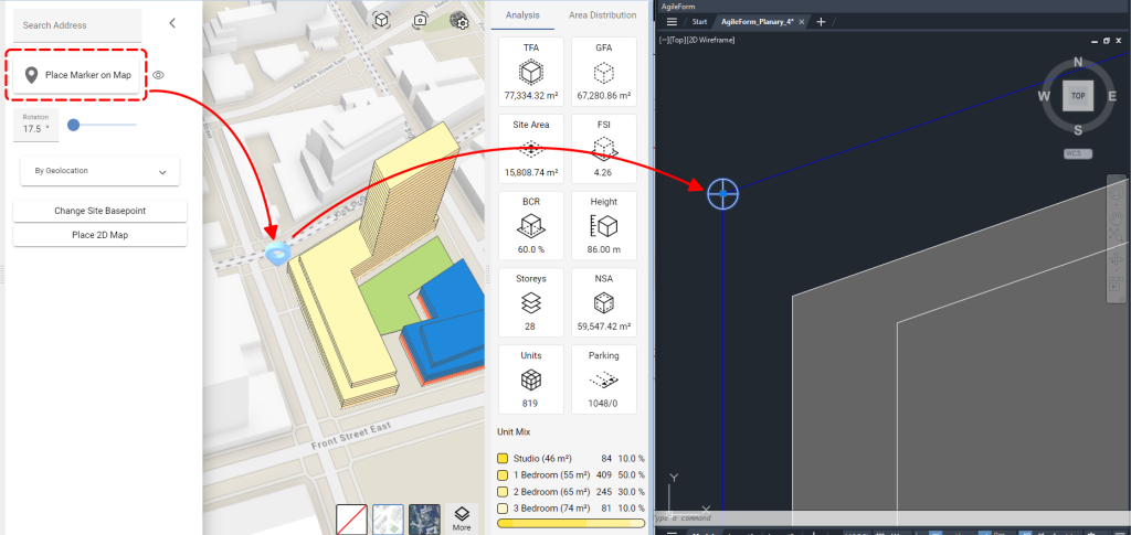 Planary CAD Version 4 Basepoint to CAD