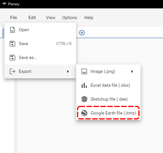 Planary CAD Version 4 -Export Google