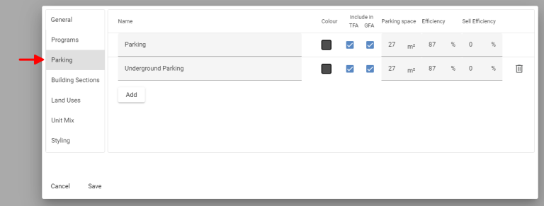 Planary Version 4 - Preferences Parking