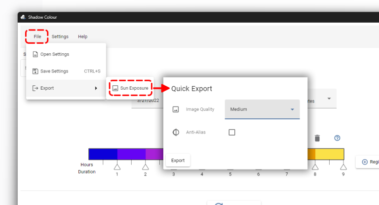 Shadow Colour 2.3 Sun Exposure Export