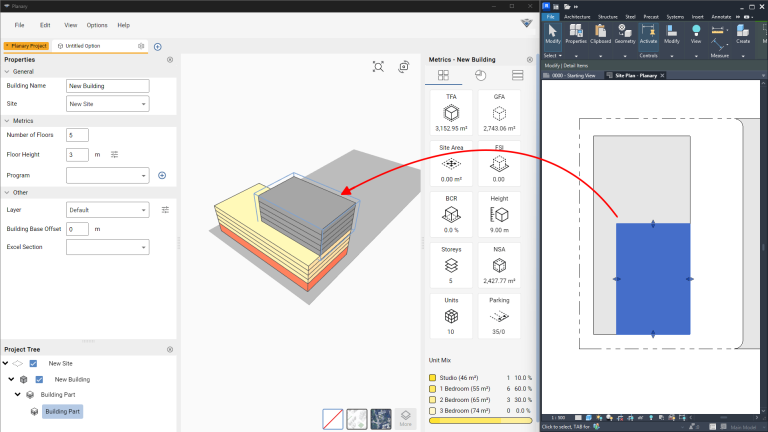 Planary Version 5.0 -Add a Building Part Above 2