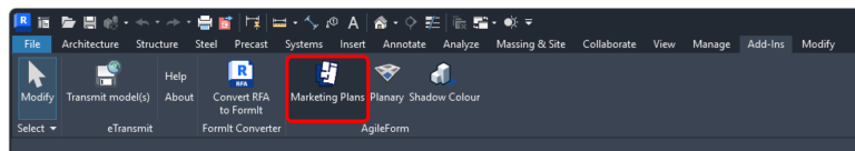 Marketing Plans 1.0 - Add-In bar